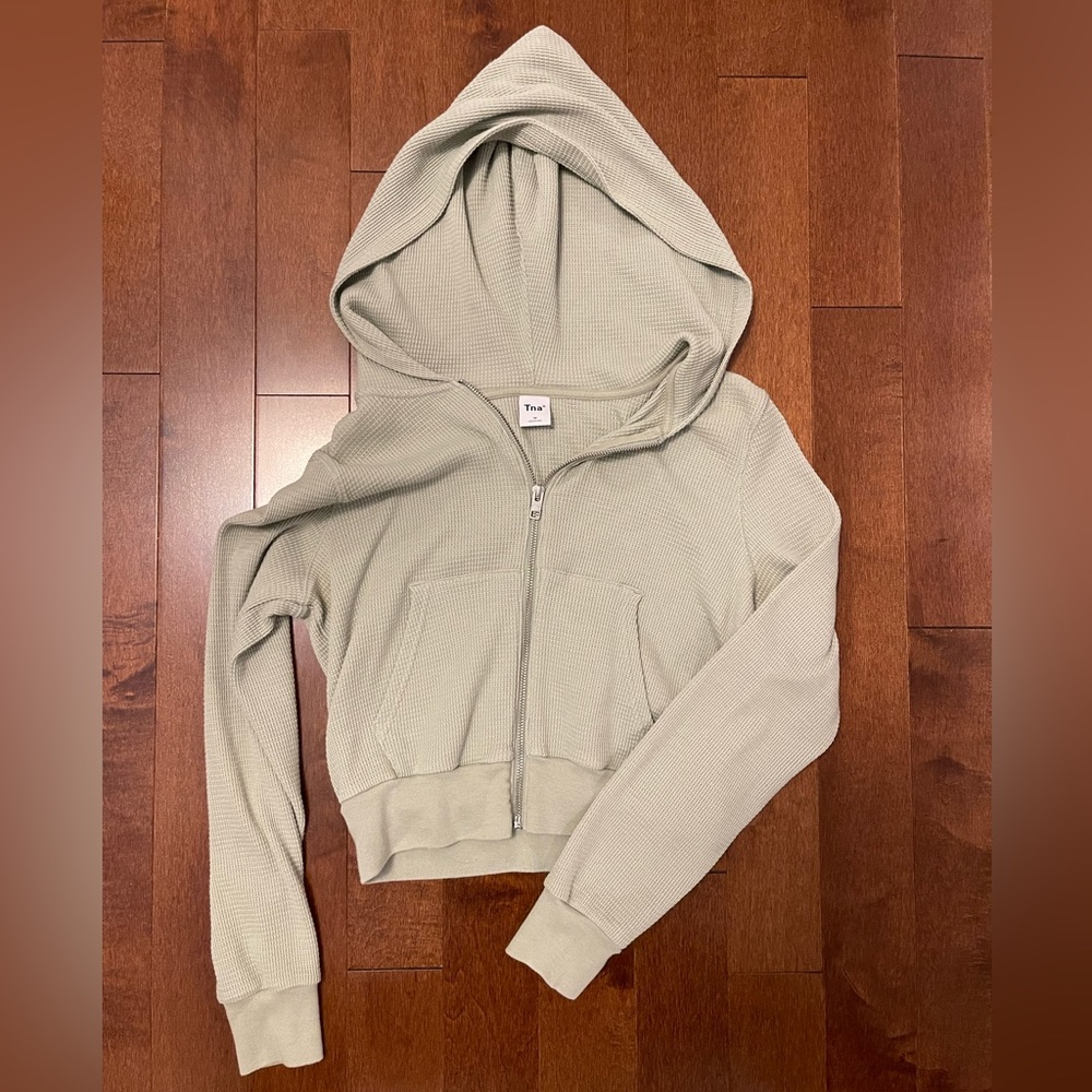 Aritzia waffle zip up